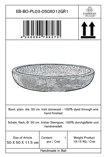 Product image 6 of the product “Palembang - Bowl, plain, Ø 50 cm | cast stone ”
